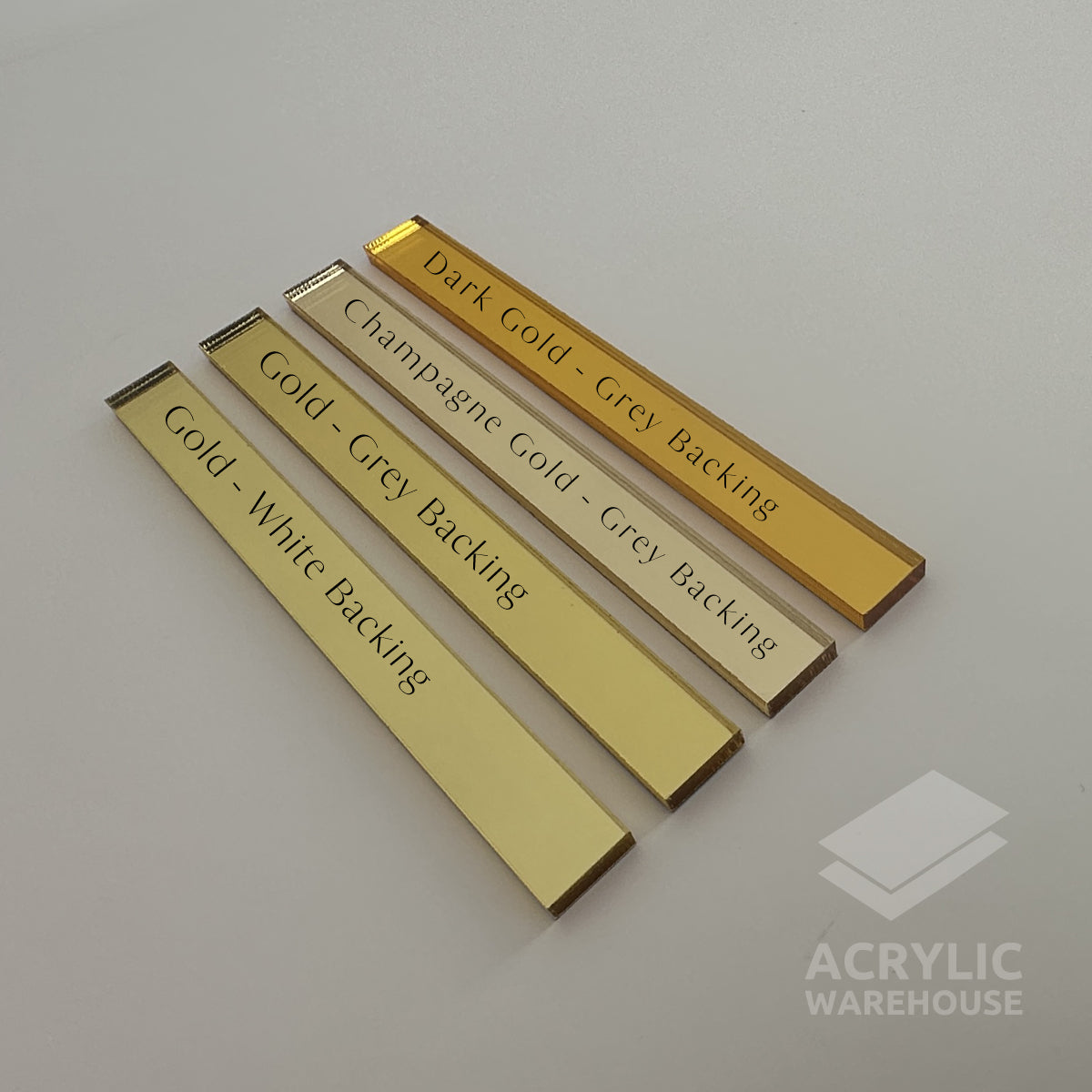 3mm Gold Mirror Acrylic 2440x1220mm (Grey Backing) AA