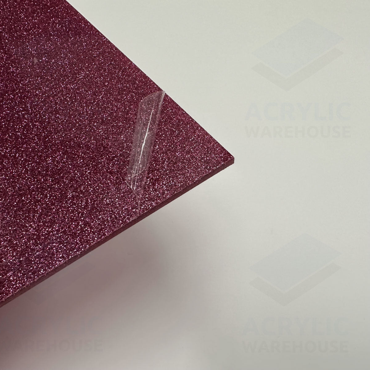 3mm Pink Glitter Acrylic 600x1200mm (Gloss/Gloss) AA